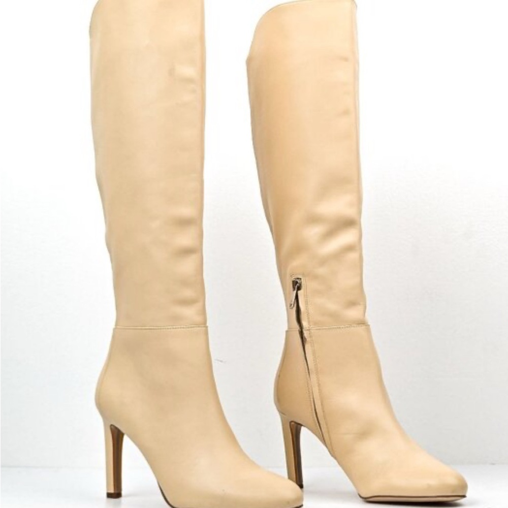 NEW- Sam Edelman Women's SHAUNA Off White Knee High Boots in Eggshell / Cream - Picture 4 of 17